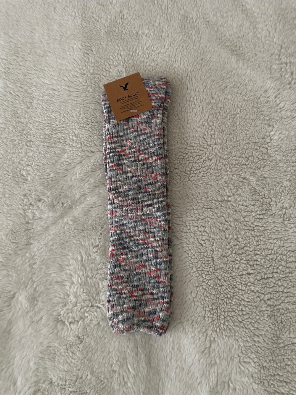 American Eagle Outfitters Speckled Knit Boot Socks - Gray, Pink, Blue